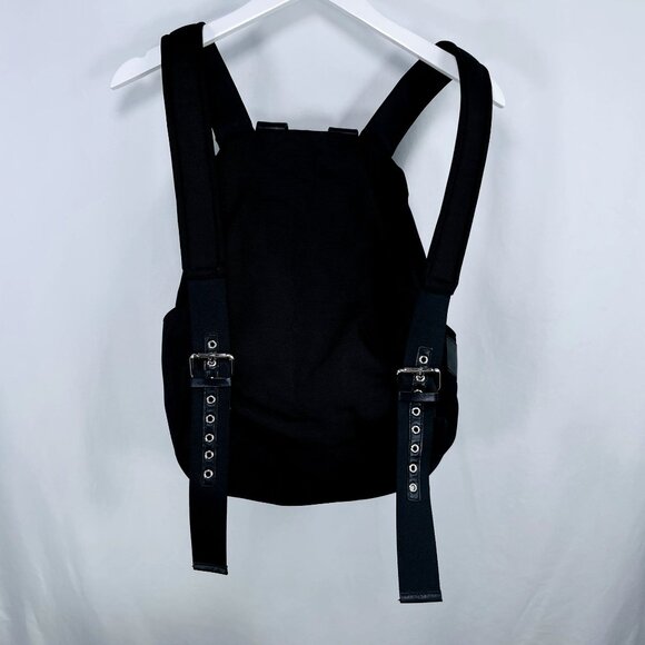 Giuseppe Zanotti Randy Technical Black + Silver Leather + Canvas Bag Backpack - Picture 11 of 16